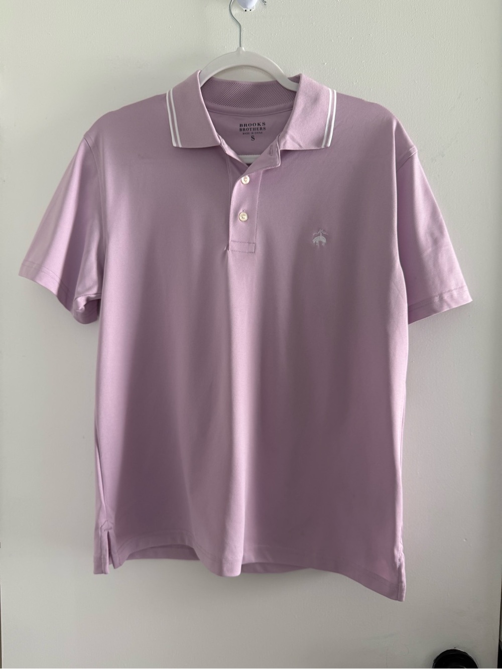 Brooks Brothers Men’s S Lavender Performance Polo Shirt Golden Fleece Logo
